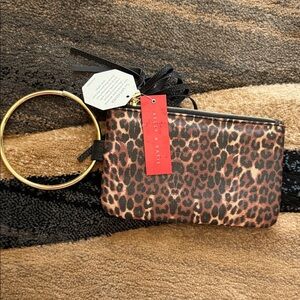 Kelly & Katie Animal Print Clutch with Gold Ring